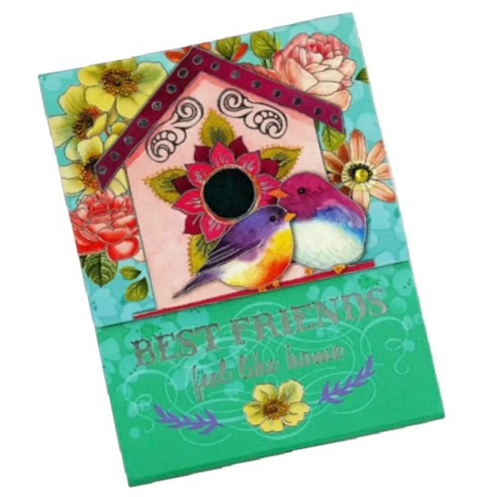 Punch Studio Best Friends Birdhouse Silver Foil Gem Mini Pocket Notepad (66382)